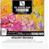 GR DZPLUS Oil Pastel Pad | 5.9 x 5.9 inch(123 lb/200g) | 50 Sheets Heavyweight Drawing Paper