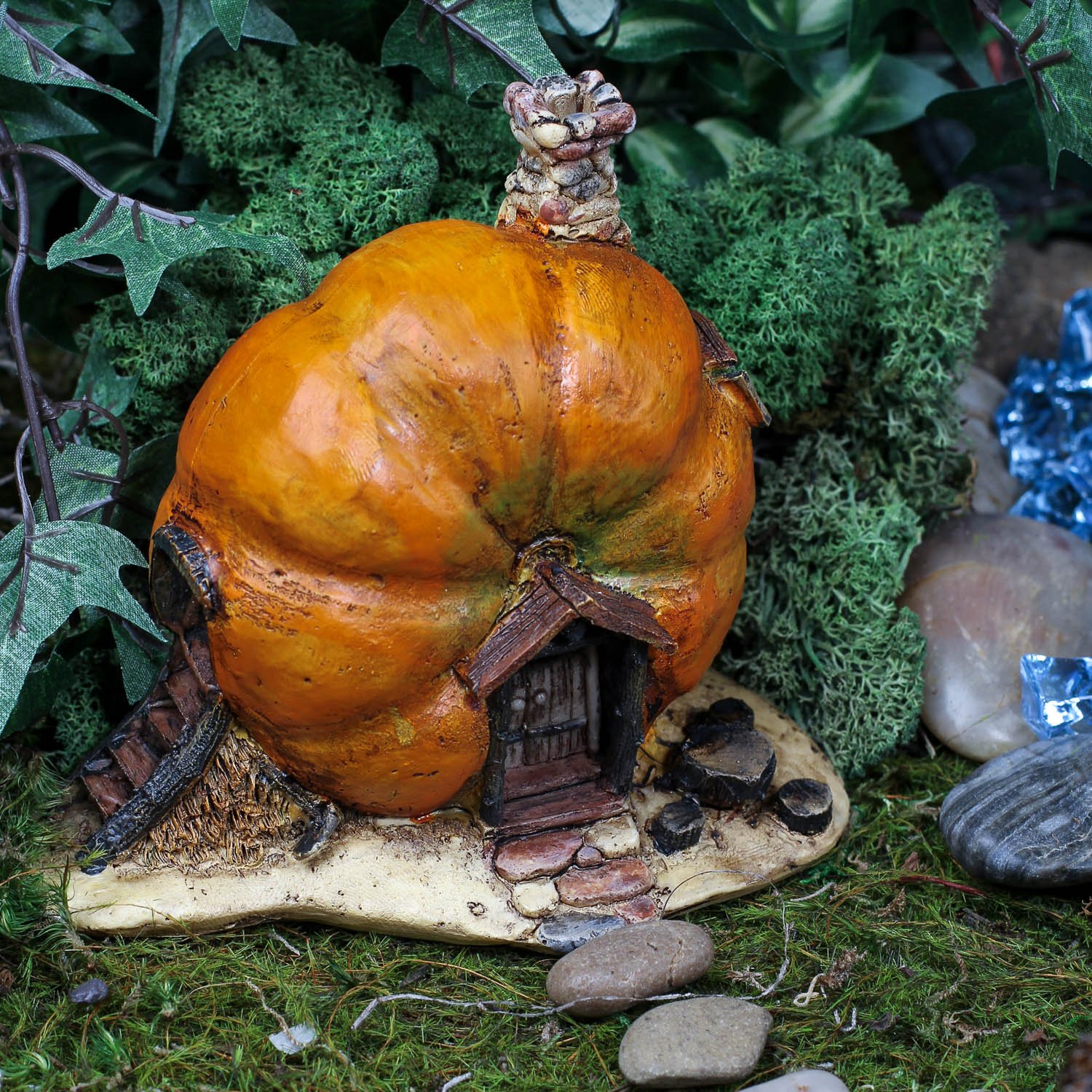 Top Collection Enchanted Story Garden and Terrarium Pumpkin Fairy House Outdoor Decor