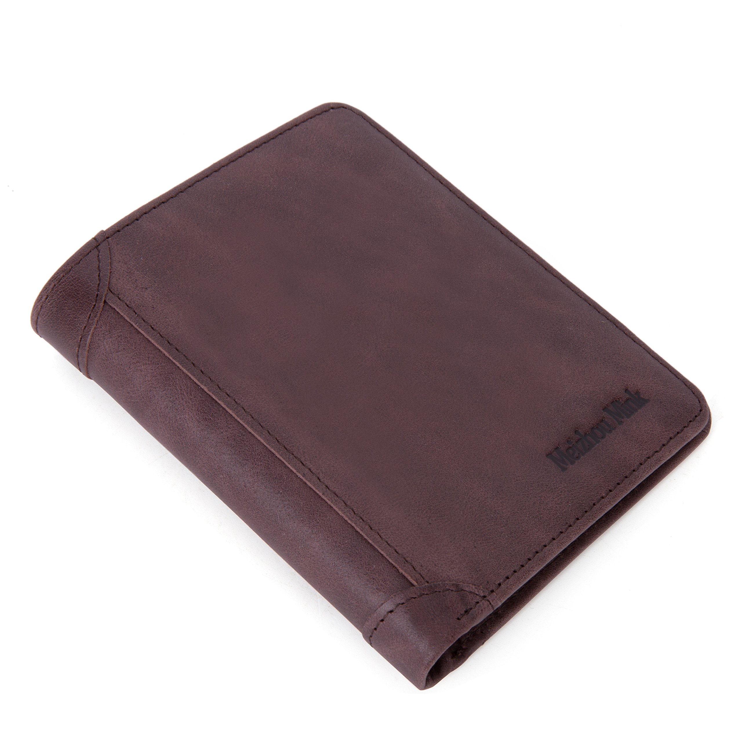 Carteras para hombre/GENOLD Clip de Dinero Cuero Cartera/Slim Billetero Para Hombre/Billetero Delgado de Cuero-Marrón6