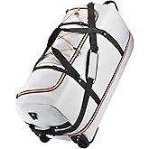 Rolling Duffle Bag with Wheels,110L/140L Expandable Soft-Sided Foldable Duffle Bag with 2 Rubber Wheels,Packable 32” Rolling Carry-On with Multi-Pockets & Compartments (Grey)
