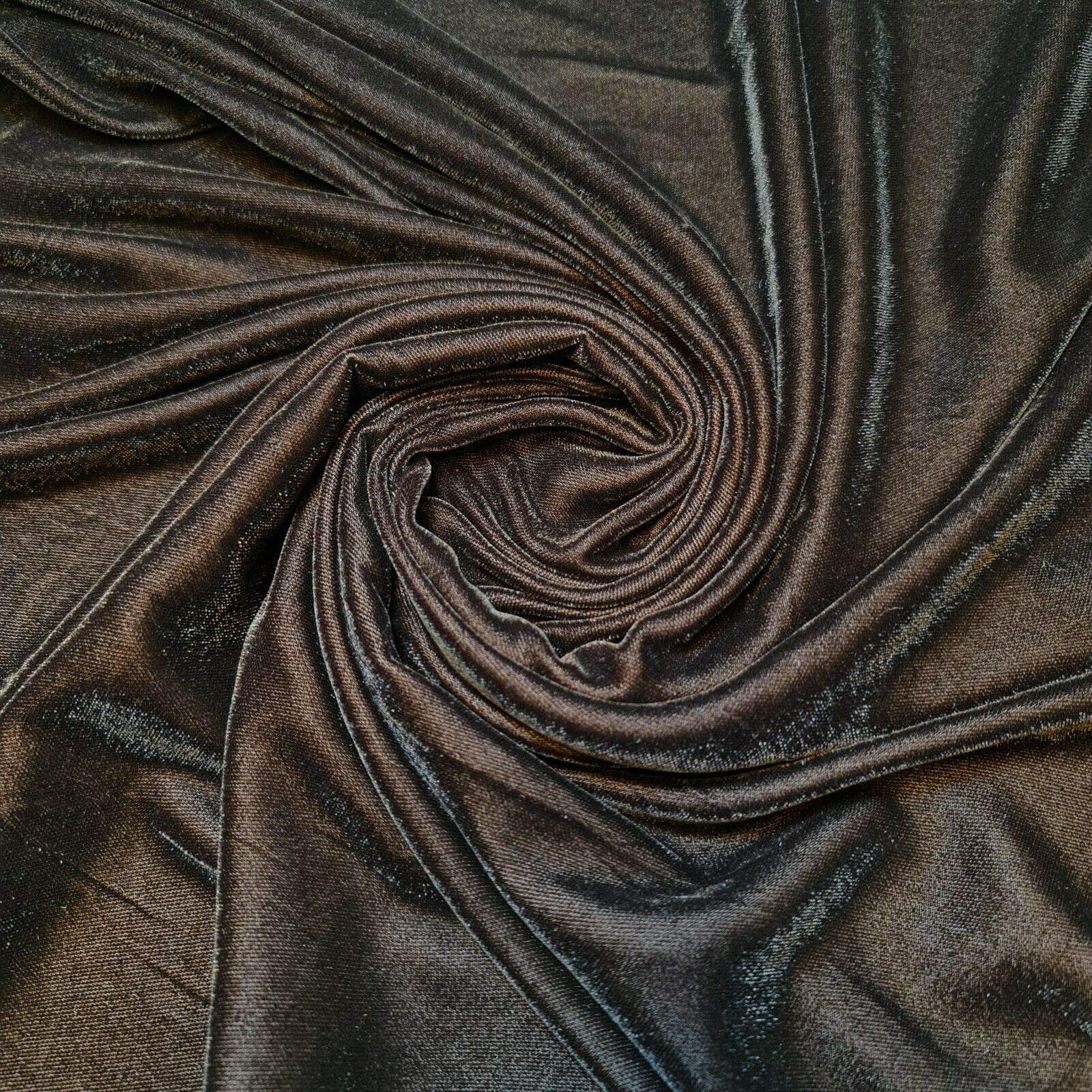 Textile Station Luxury Super Micro 9000 Superior Three Crown Triple Velvet Dress Craft 44” Wide Fabric Available in 10 Colours (Brown, 1 Meter)