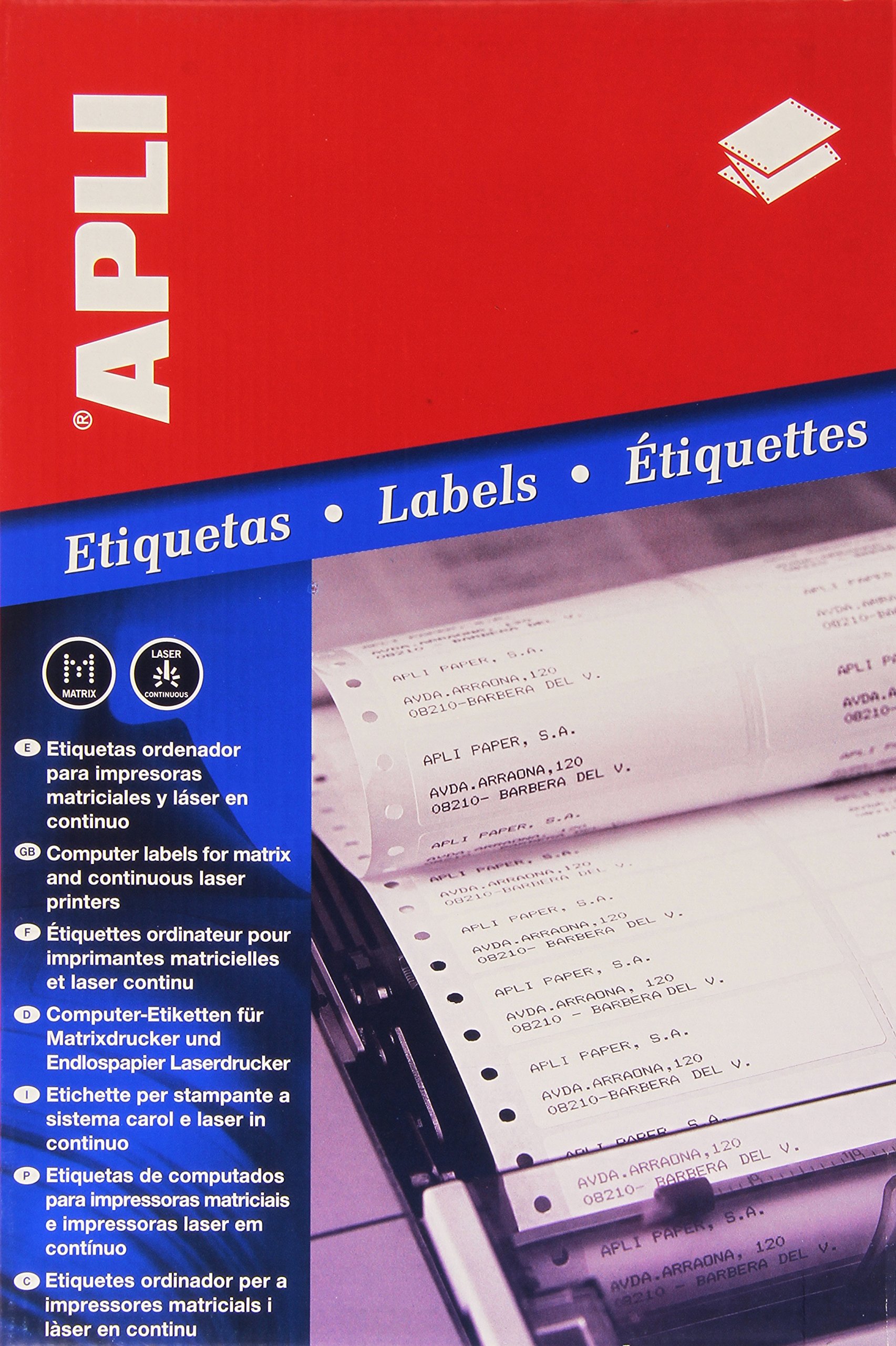 Apli 10172 Box of Continuous Stickers 134.6 x 99.4 mm mm 1 Unit