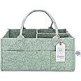 Parker Baby Diaper Caddy - Nursery Storage Bin and Car Organizer for Diapers and Baby Wipes - Sage Green, Large