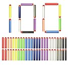 AMOSTING Foam Darts Universal Standard Refill Round Head Bullet Pack for Most Nerf N-strike Elite Series Blasters Toy Hand Gun, 10 Color, 100 Piece