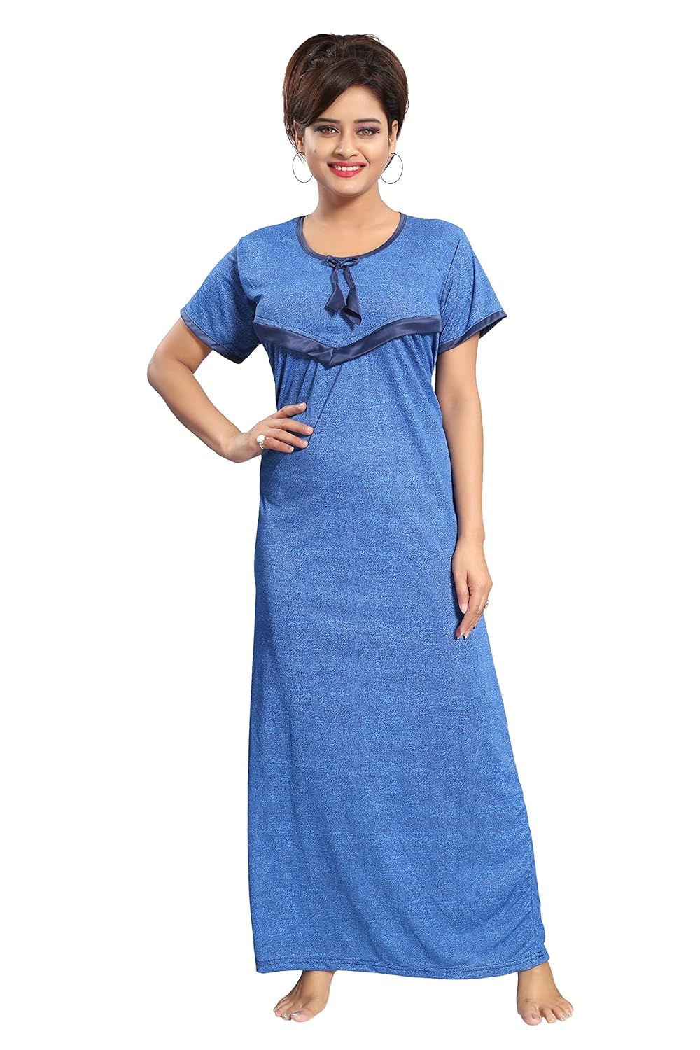 tucute women's dotted print feeding/maternity/nursing nighty/pregnancy wear