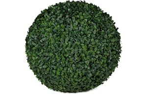 3rd Street Inn Boxwood Topiary Ball - 15" Artificial Topiary Plant - Wedding Decor - Indoor/Outdoor Artificial Plant Ball - Topiary Tree Substitute (2, Boxwood)