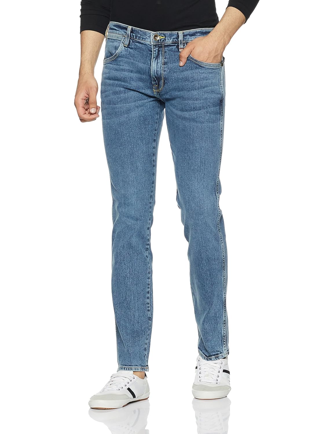 Buy Wrangler Men's Tapered Fit Jeans (8907649196151_W26733W22944_40W x 33L_Mid Shade) at Amazon.in