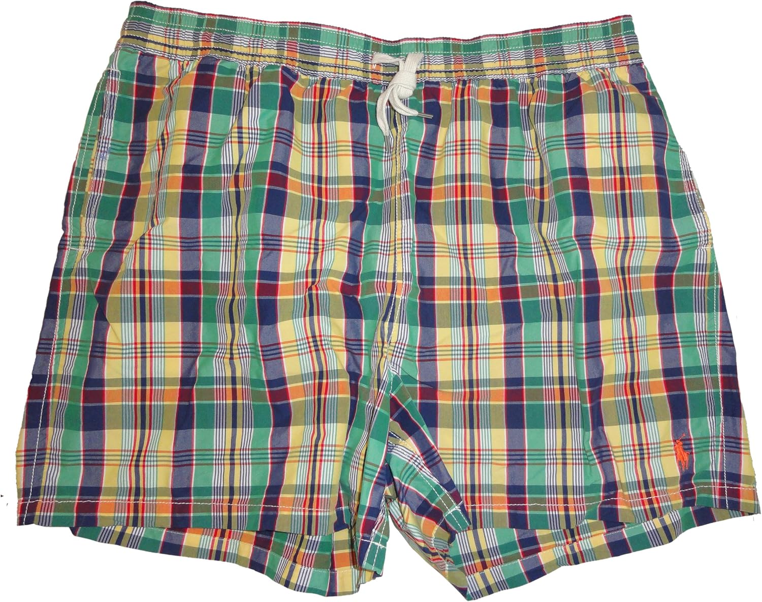 Ralph Lauren Polo Men's Swim Trunks Bathing Suit Green/Yellow Plaid, XXL | Amazon.com