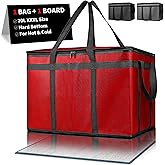 Micanlo Insulated Food Delivery Bag, Commercial Grade Pizza Carrier for Hot and Cold Food, Large Reusable Catering Cooler Bag 22x15x14, Pizza Delivery Box for Uber Eats, Doordash Essentials