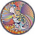 Bgraamiens Puzzle-Mandala Cat-1000 Pieces Animal Puzzle Color Challenge Round Mandala Cat Jigsaw Puzzles