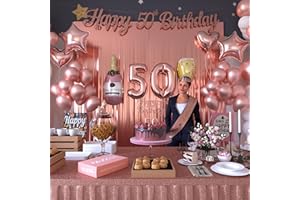 Nelton 50TH Rose Gold Birthday Decorations for Women
