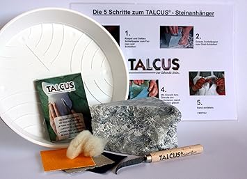 Speckstein: Stein-Bearbeitungs-Set mit 1 kg Rohstein