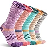 5 Pairs Merino Wool Hiking Socks Warm Thermal Winter Cozy Cushioned Moisture Wicking Socks for Women & Men