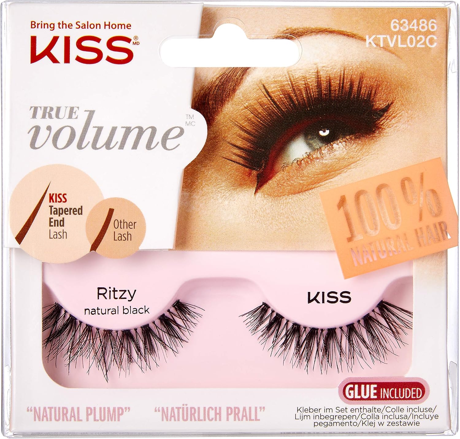 KISS True Volume Collection 1 Pair of False Lashes, Ritzy