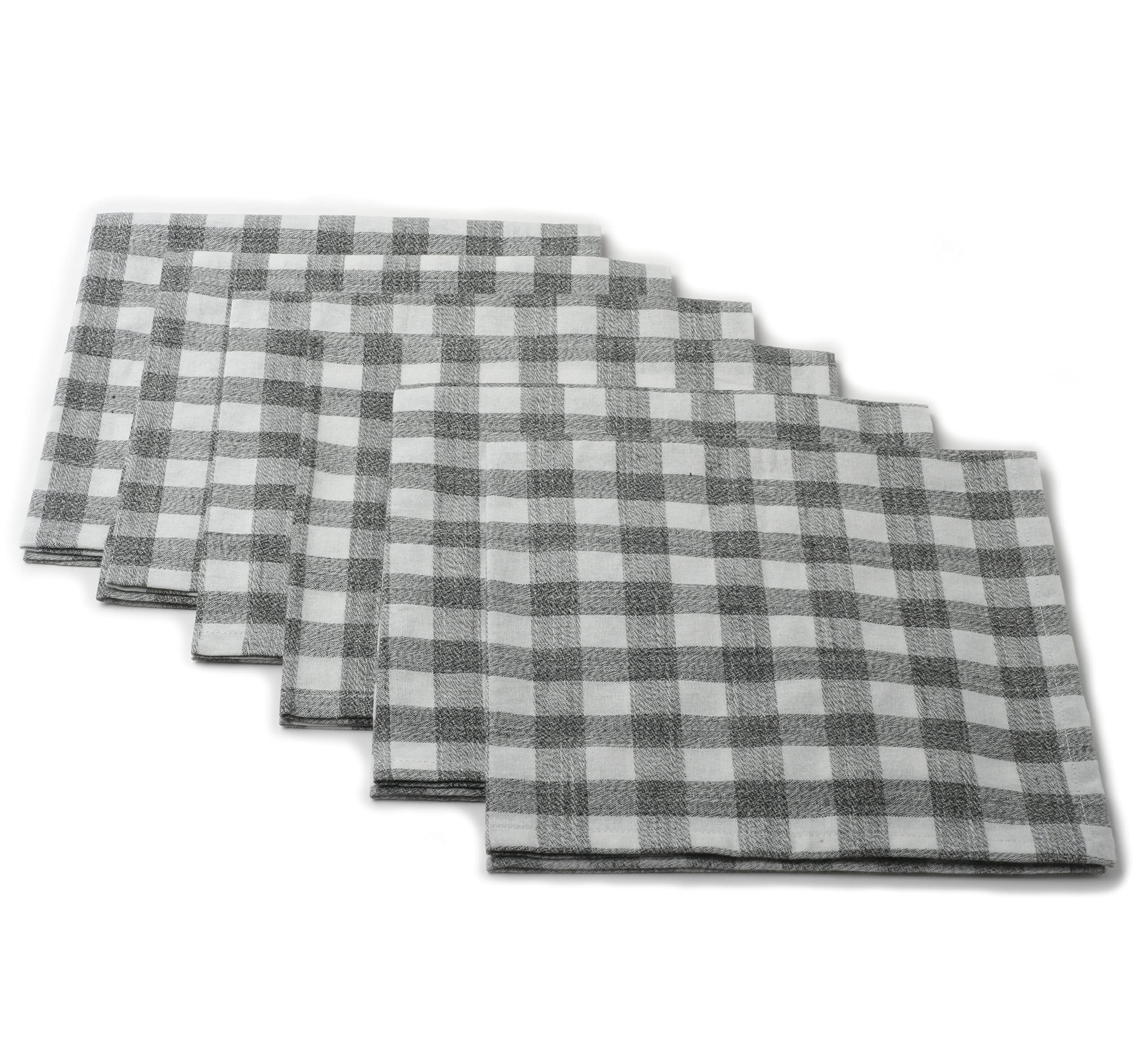 Ruth&Boaz Cotton Buffalo Check Square Tablecloth for Family Dinners & Indoor or Outdoor Parties (Black-White, Napkin(17"X17"))