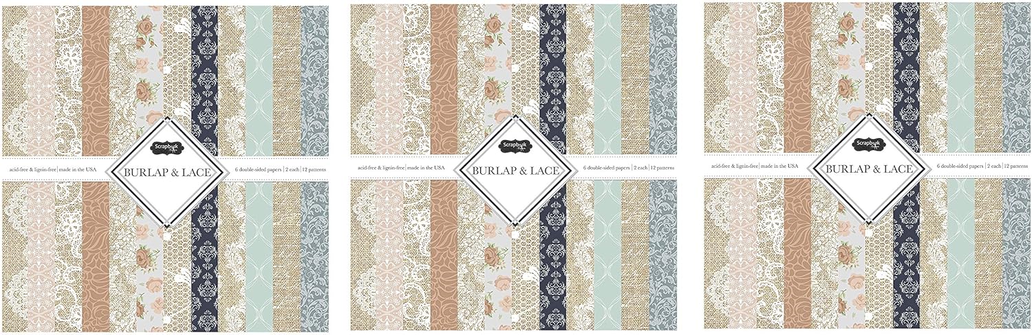 Scrapbook Customs Themed Paper Scrapbook Kit, Burlap & Lace: Arts, Crafts & Sewing