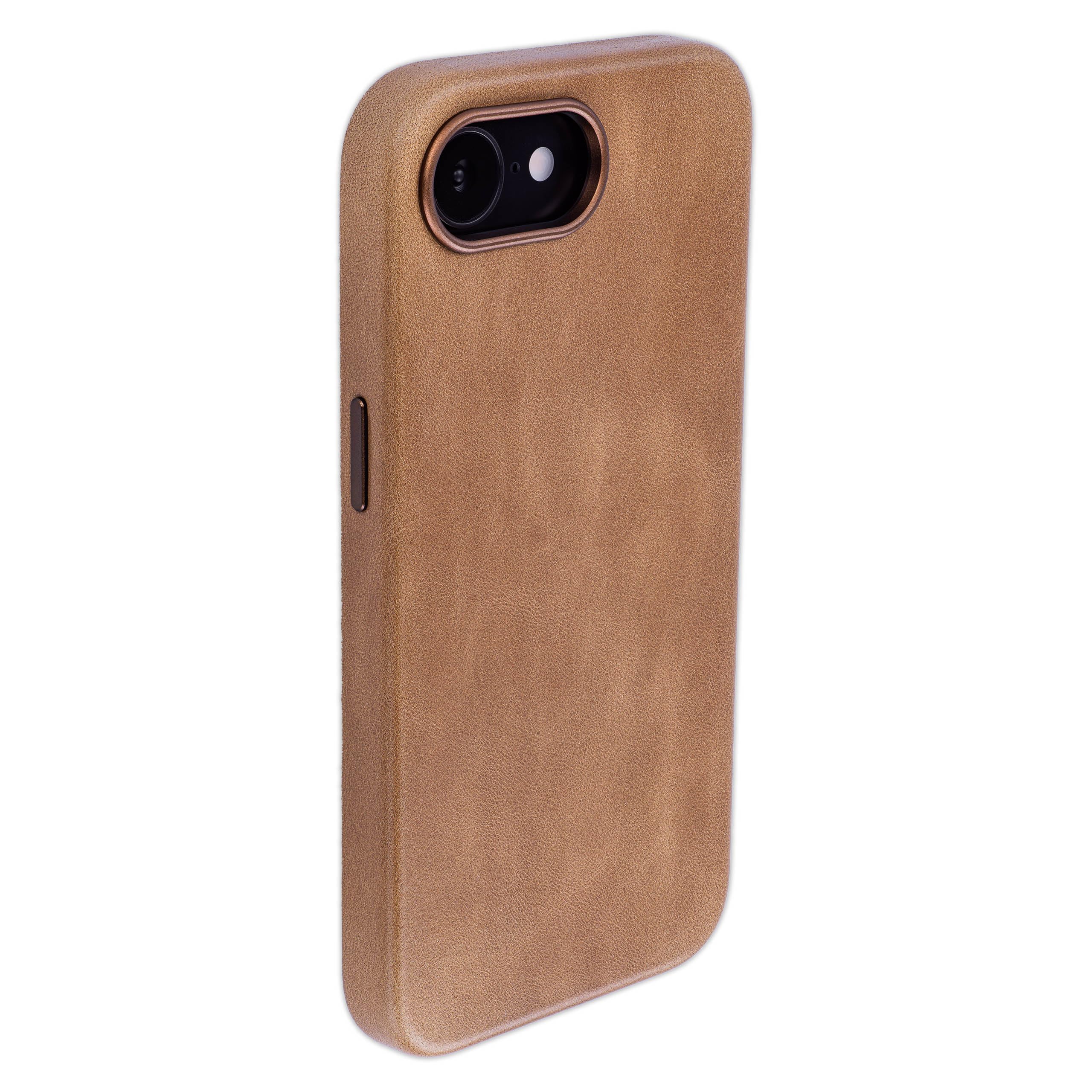 Dockem Genuine Leather Case for iPhone 17e, iPhone 16e, Compatible with MagSafe (MSGL, Light Brown)