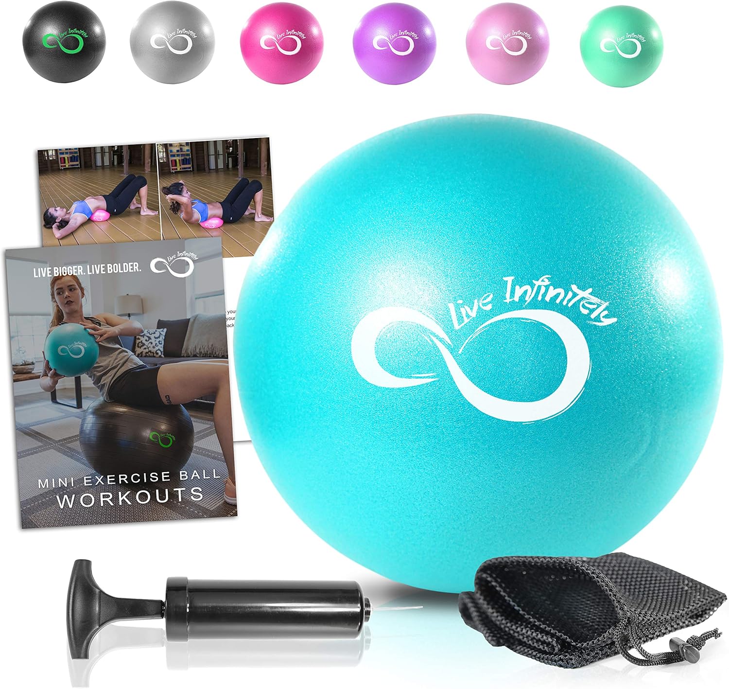 Professional Grade 9 Inch AntiBurst Mini Pilates Ball by Live