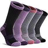 DYW Womens Merino Wool Hiking Socks Thermal Warm Winter Boot Crew Socks Cushion Work Walking Gift Socks 5 Pairs