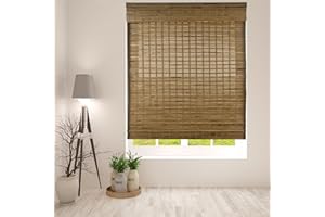 ARLO BLINDS Bamboo Roman Shades, Dali Native, 33" W x 60" H,Cordless Light Filtering/Sheer Window Blinds.