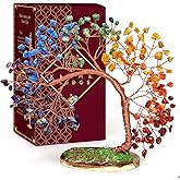 7 Chakra Healing Crystal Tree of Life for Home and Office Decor, Positive Energy, Wealth, Good Luck, Reiki Healing Crystals and Stones, Handmade Feng Shui Decoration, Birthday Gifts for Women