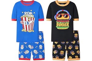 Joyond Boys Pajamas Set, Sleepwear Set with Short sleeve T-shirt & Shorts, for Boy Summer Pjs, Made of Cotton
