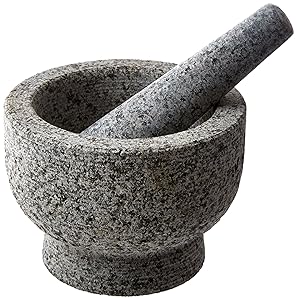 JAMIE OLIVER Mortar and Pestle, Unpolished Granite, 6 Inch