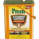 Preen Extended Control Weed Preventer, 13.75 lb. Drum, Covers 2,245 sq. ft. | Pre-emergent herbicide for garden weed control, prevents weeds up to 6 months, for perennials, shrubs and trees