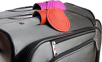 pink luggage tags