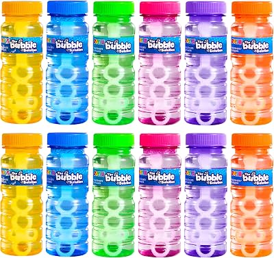 JOYIN 12 Pack Bubble Bottles with Wands 4oz 118ml 6 Colors Kids Toy