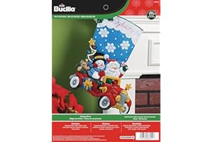 Bucilla Holiday Drive Christmas Stocking Felt Applique Kit, 86451 18-Inch