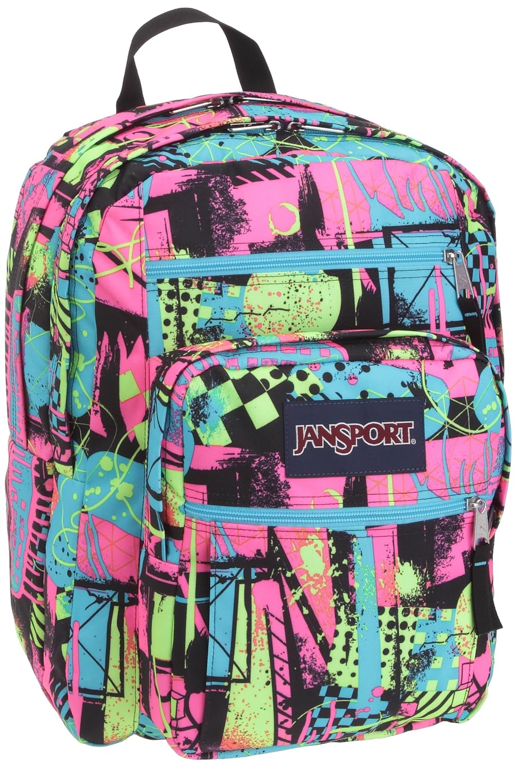 Jansport Big Student Backpacks Black/ Fluorescent Street Scene