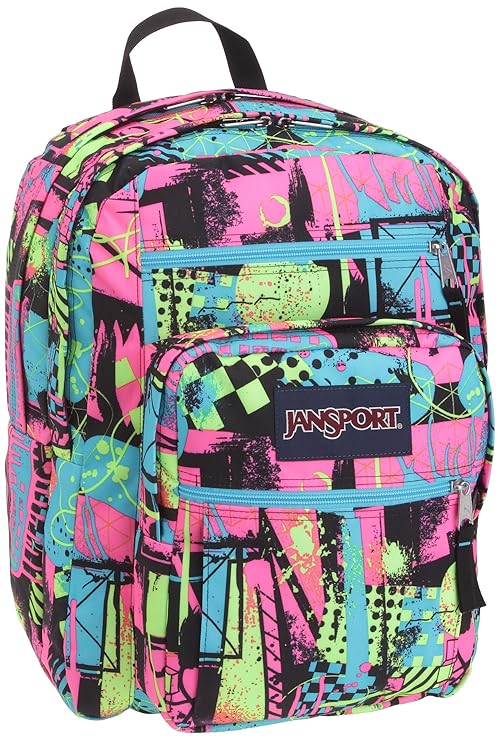 Jansport Big Student Backpacks Black/ Fluorescent Street Scene