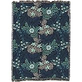 Pure Country Weavers William Morris Larkspur Shadows Blanket XL - Arts & Crafts - Gift Tapestry Throw Woven from Cotton - Made in The USA (82x62)