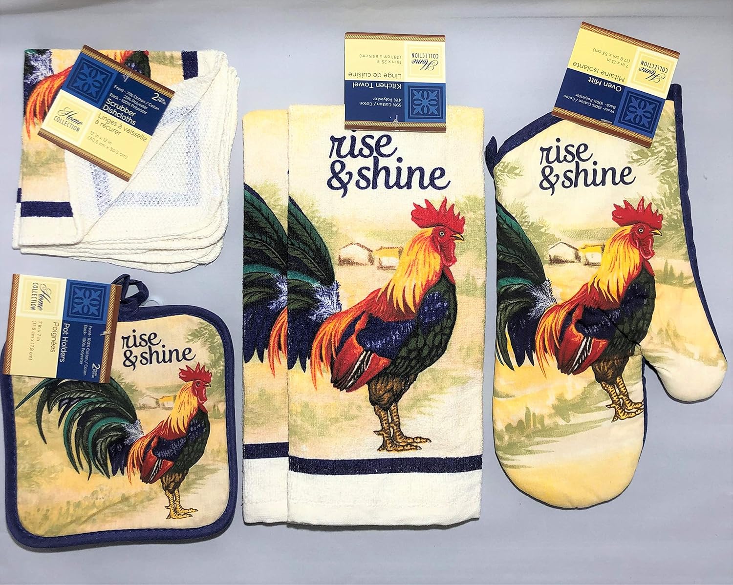 Rooster Kitchen Towels And Pot Holders Blue Rooster Kitchen Towels