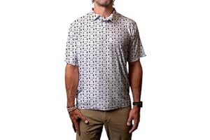 Blue 84 Men's NHL Officially Licensed Short Sleeve Performance Polo All Over Print White