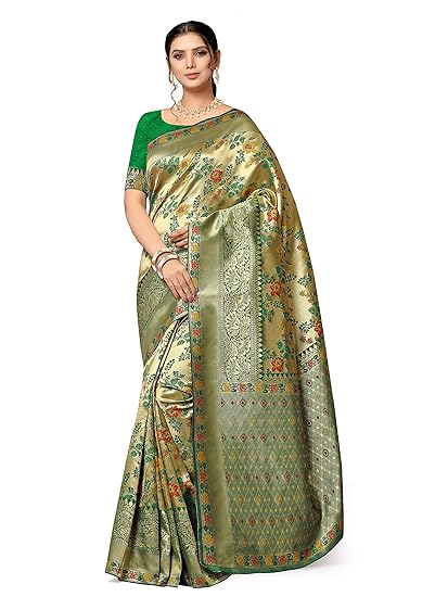 Women's Banarasi Cotton Saree With Blouse Piece