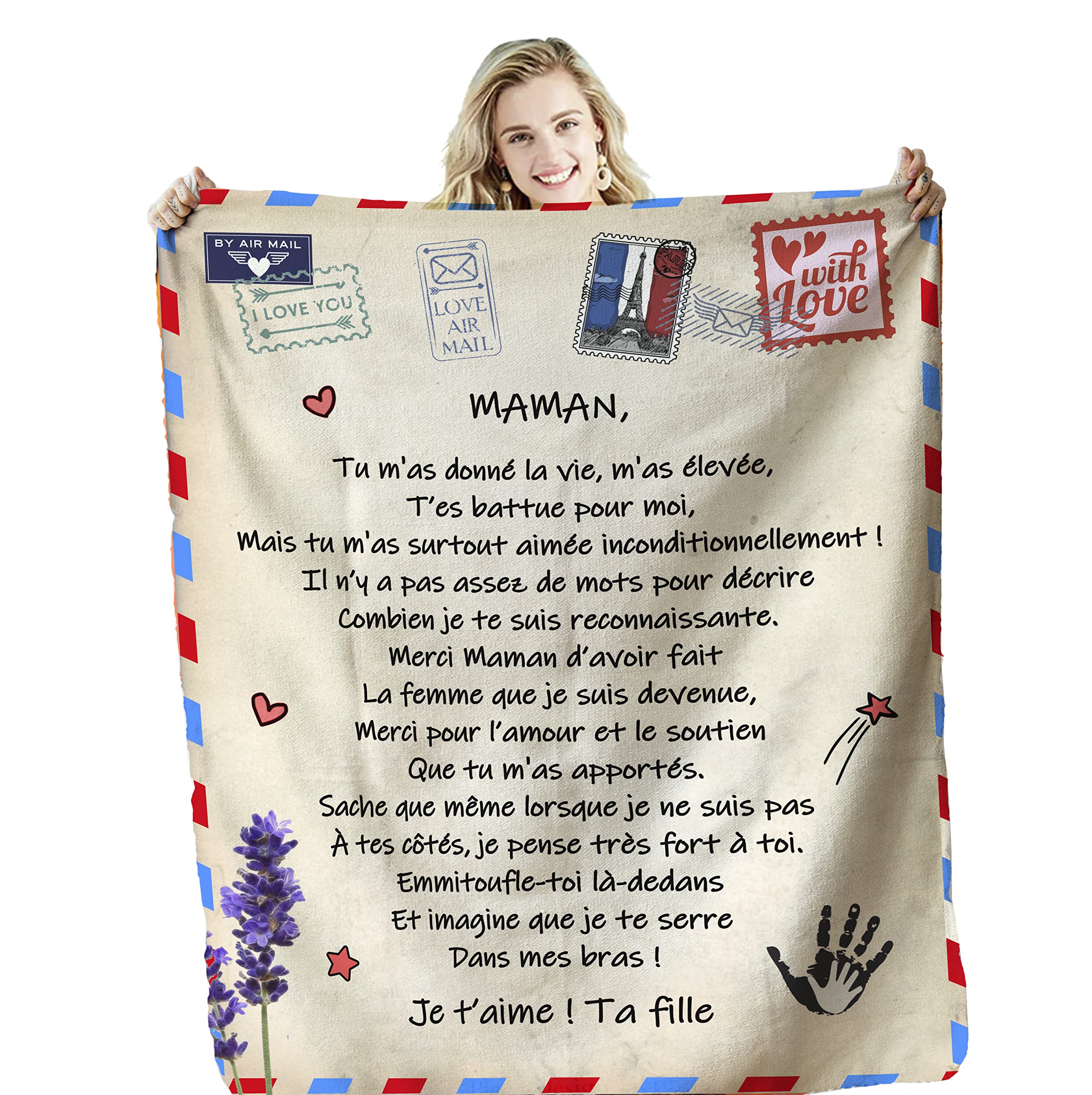 Personalised Soft Blanket for Mother from Daughter. Useful Unusual Gift Idea for Birthday, Christmas, Mother's Day, Wedding. Bed Cover (150 x 200 cm)