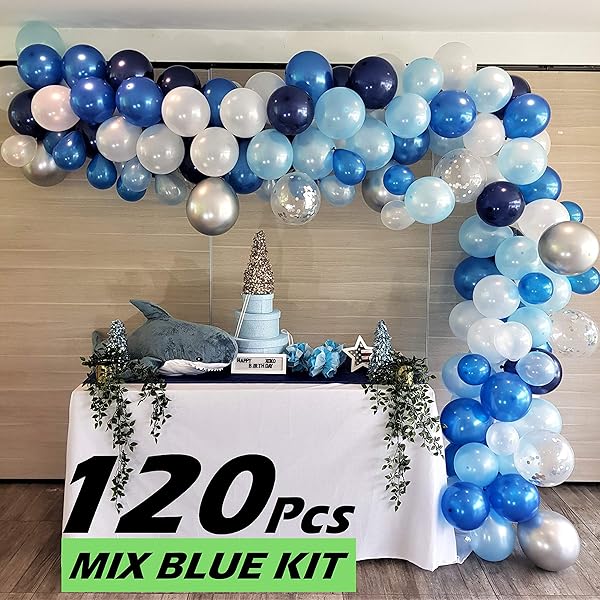 blue white and silver baby shower decorations