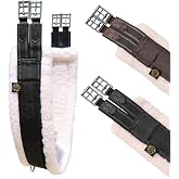 T TEKE Daily English Girths for Horses: Padded with Fleece, Double-Sided Heavy-Duty Elastic and Stainless Steel Buckles (Sizes 38&rdquo;-56")"