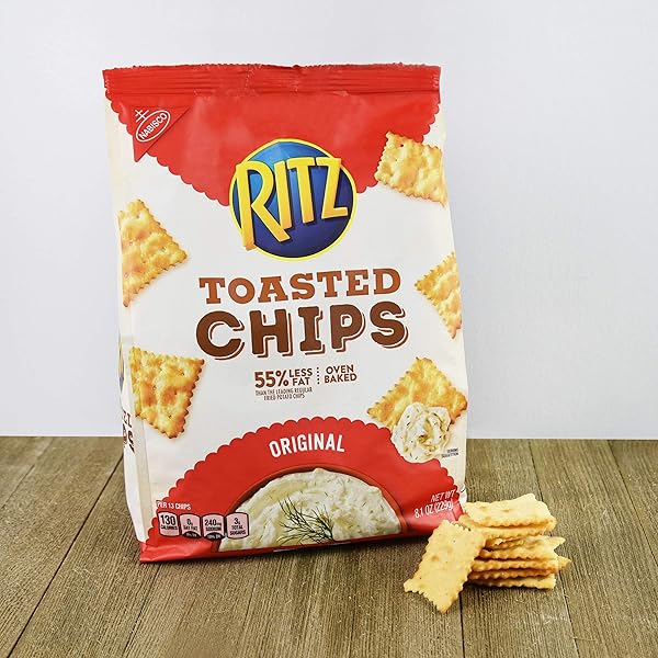 RITZ TOASTED CHIPS ORIGINAL CRACKERS, PARTY SNACKS, 8.1 OZ