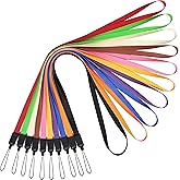 YOUOWO 10 Pack Lanyards 10 Colors Neck Lanyard,For Pen Cellphone Whistles ID Badges Holder Keys Office Name Badges (10 Colors - Combination 1)