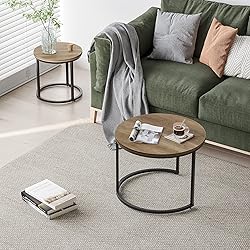 Smuxee Nesting Coffee Table Set of 2, 23.6" Round