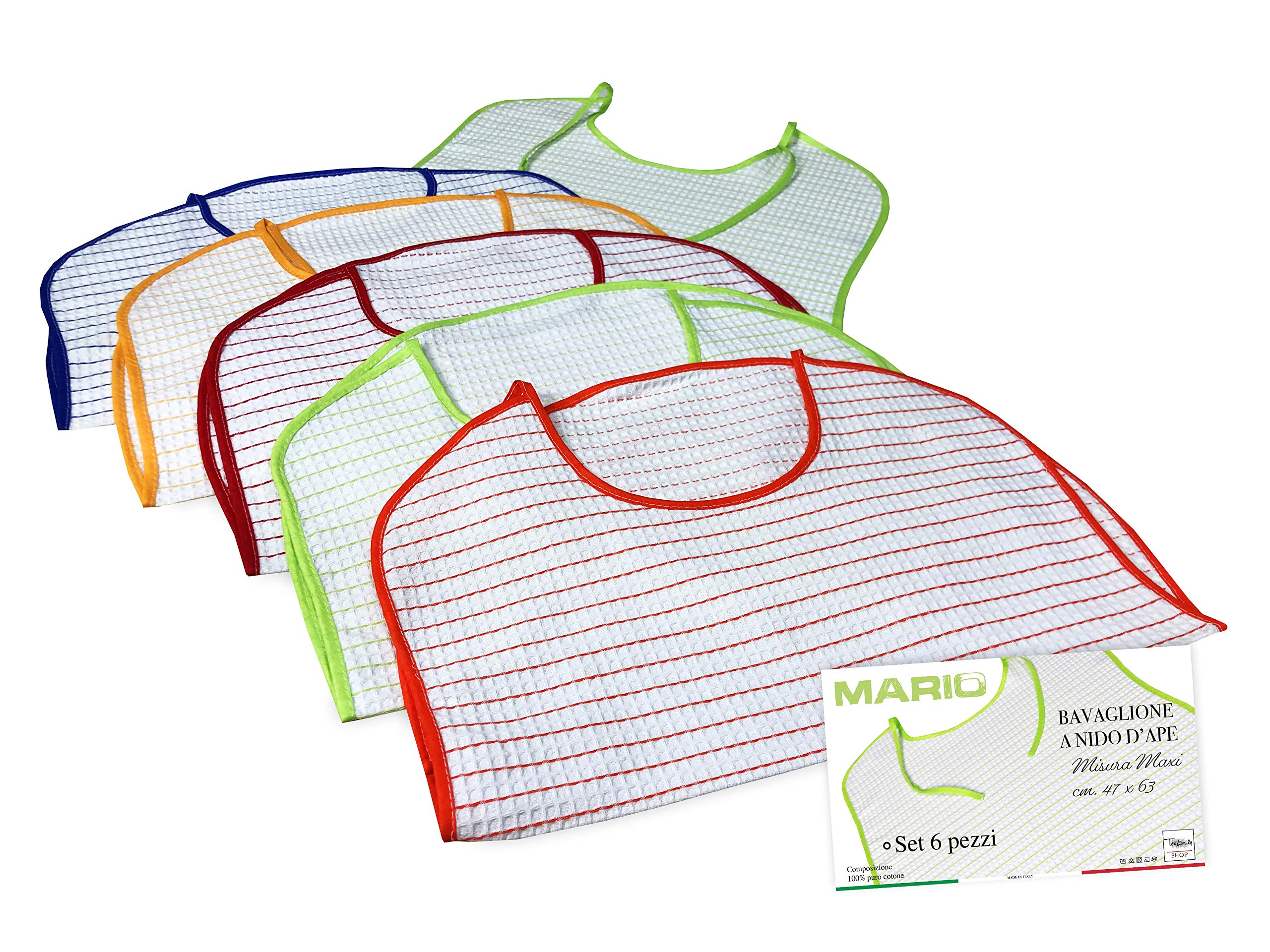 Tex family - Adult Mario © BAVAGLIONE SET in Honeycomb Gag with Laces, Pack of 6, Multi-Colour