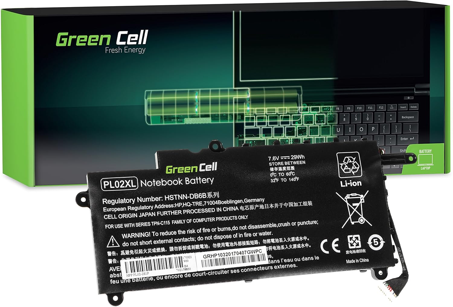 Green Cell Pl02xl Laptop Battery For Hp Pavilion X360 Amazon Co Uk Electronics