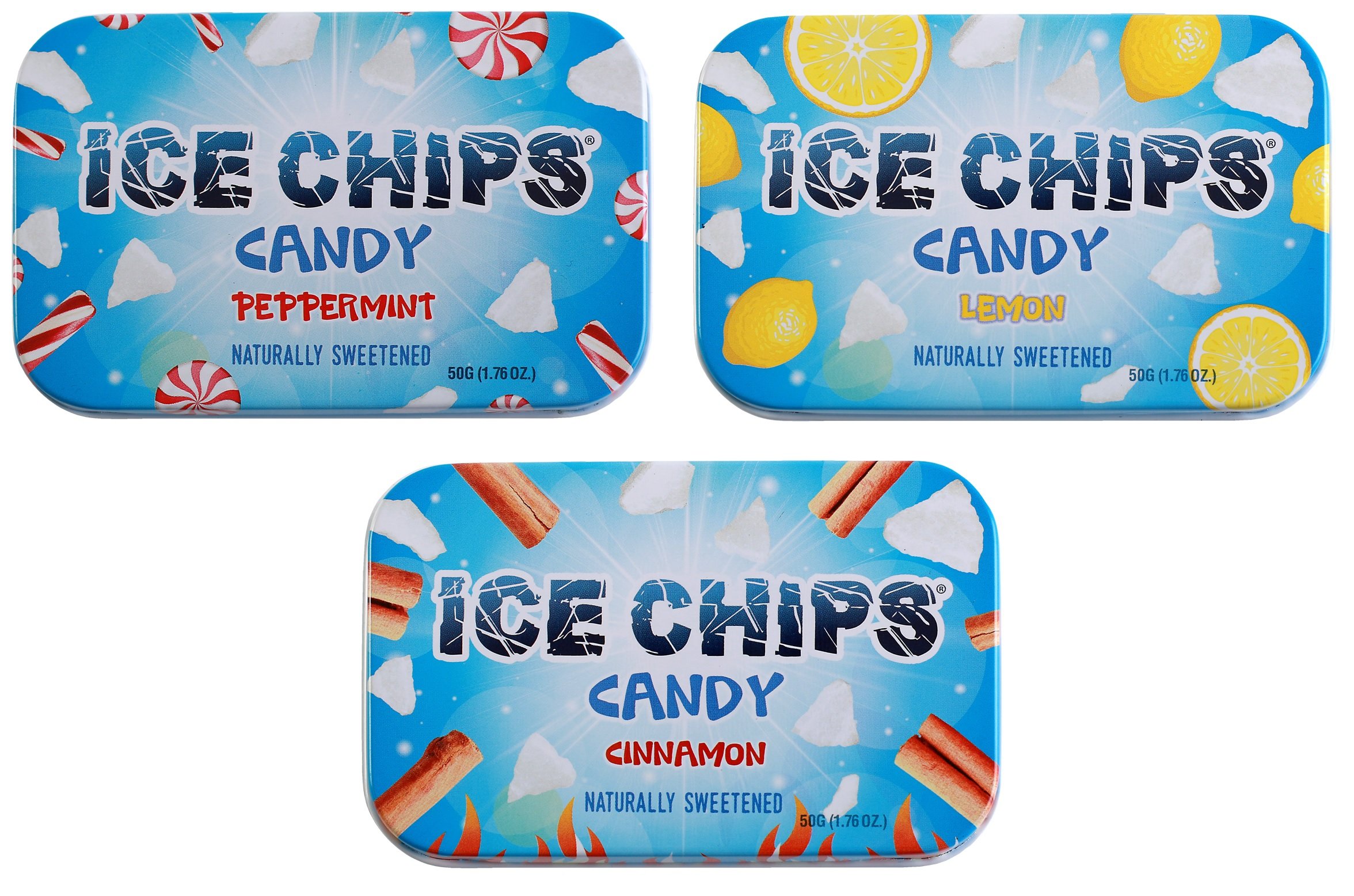 ICE CHIPS Candy 3 Pack Assortment 5.28 oz total