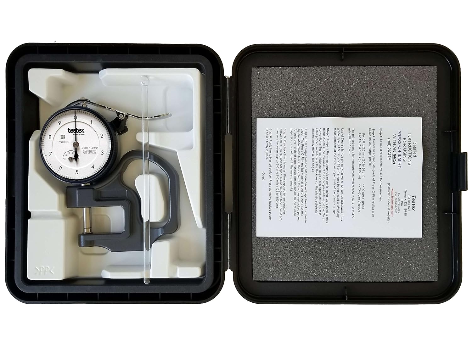 Testex Micrometer Dial Thickness Gage, Inch Units Inspection & Test Plus