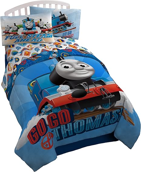 Thomas The Train Track Star Microfiber Comforter Blue Twin
