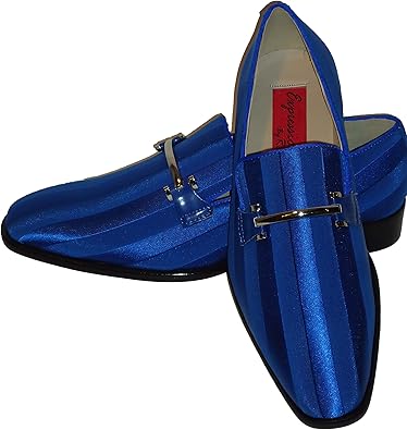 royal blue and gold loafers