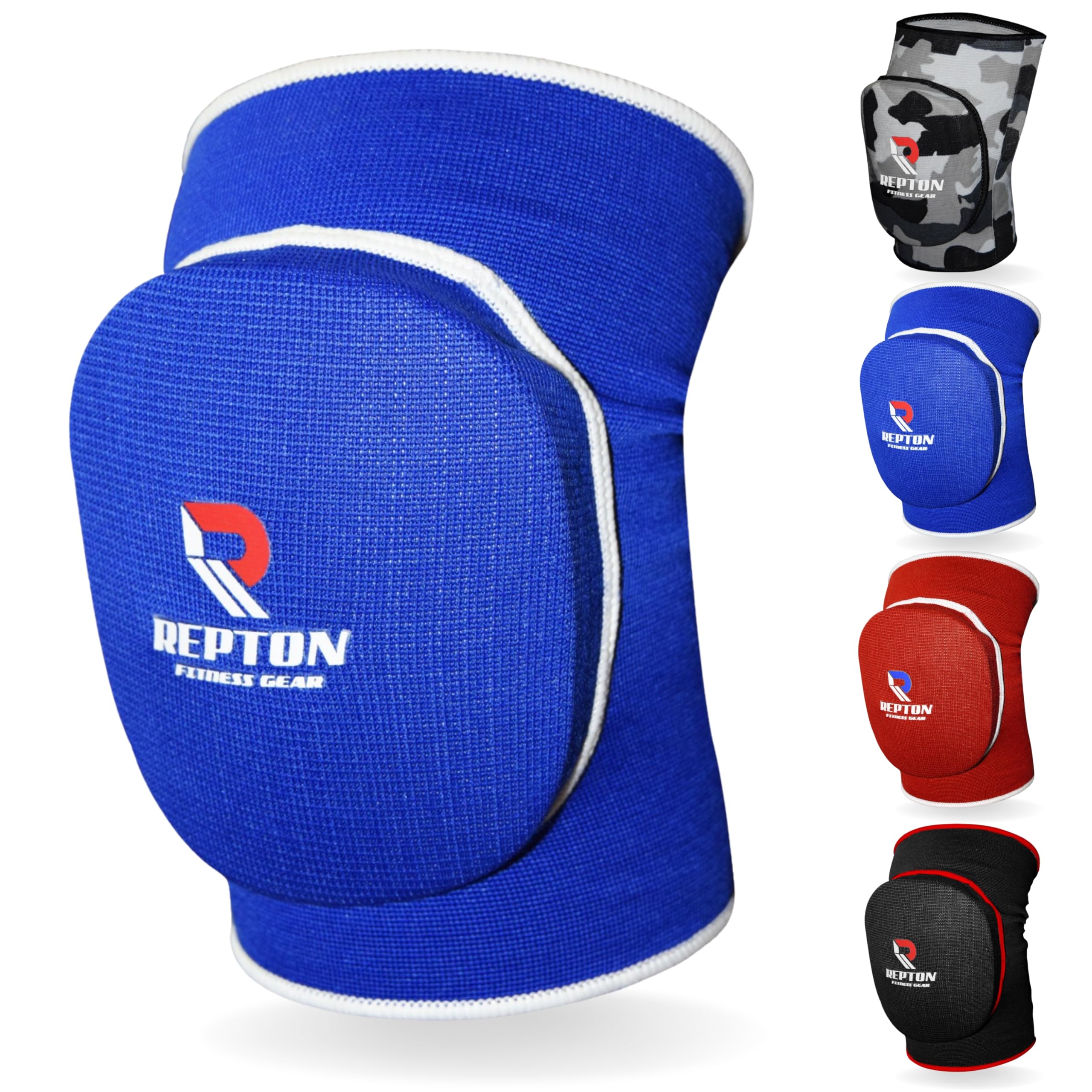 Protective Knee Pads | Elasticated Gel Padded Knee Support Sleeves for Work, Gardening, and Sports | Thick Poly-Cotton, Anti-Slip, Comfortable Knee Pads for Men & Women (Blue, L/XL)